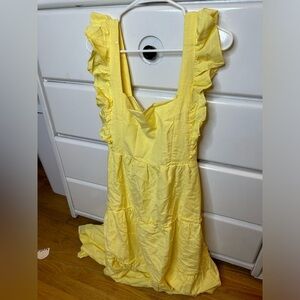 Floor link flutter sleeve yellow dress from altered state